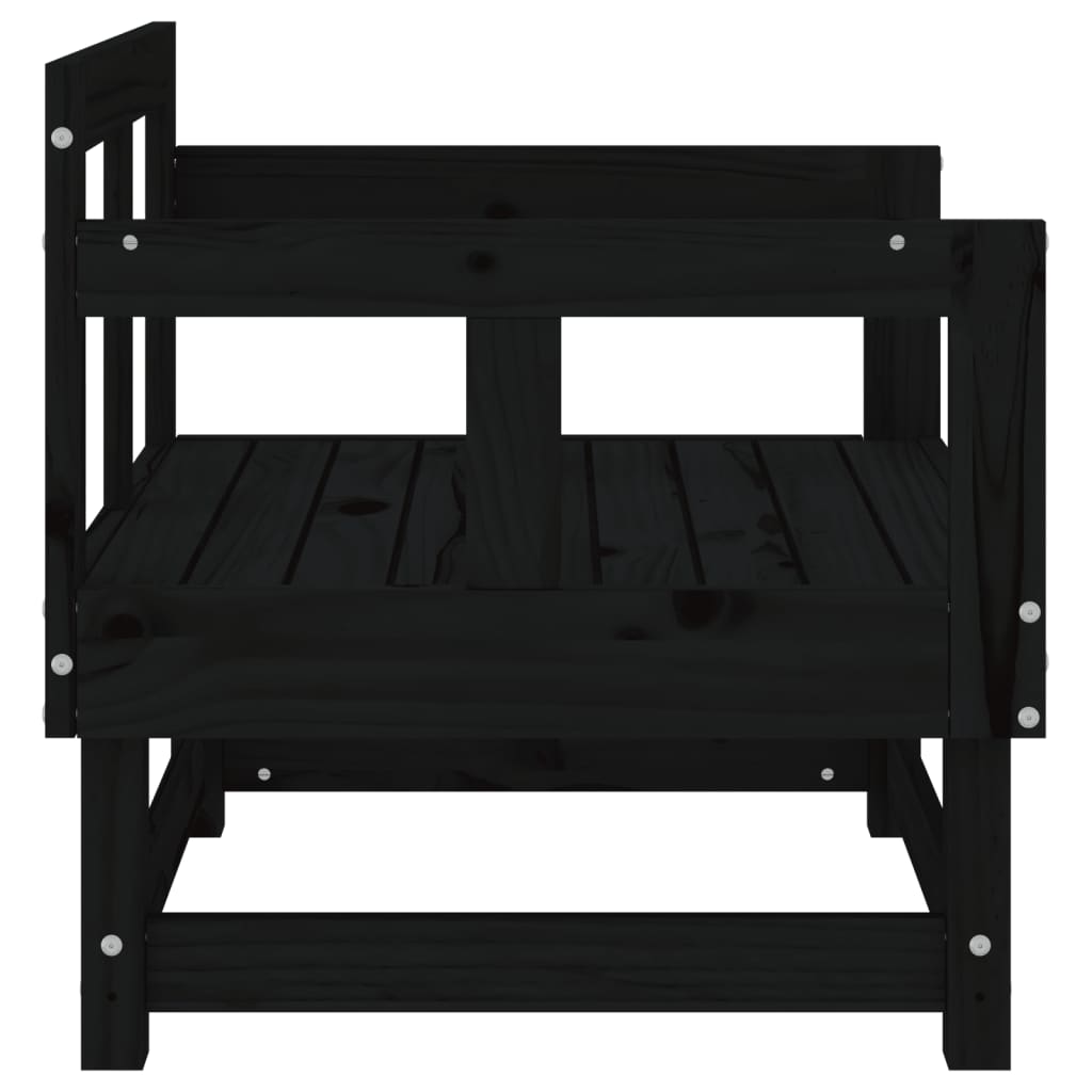 Καρέκλες Κήπου 2 τεμ. Μαύρες από Μασίφ Ξύλο Πεύκου - Pakobazaar