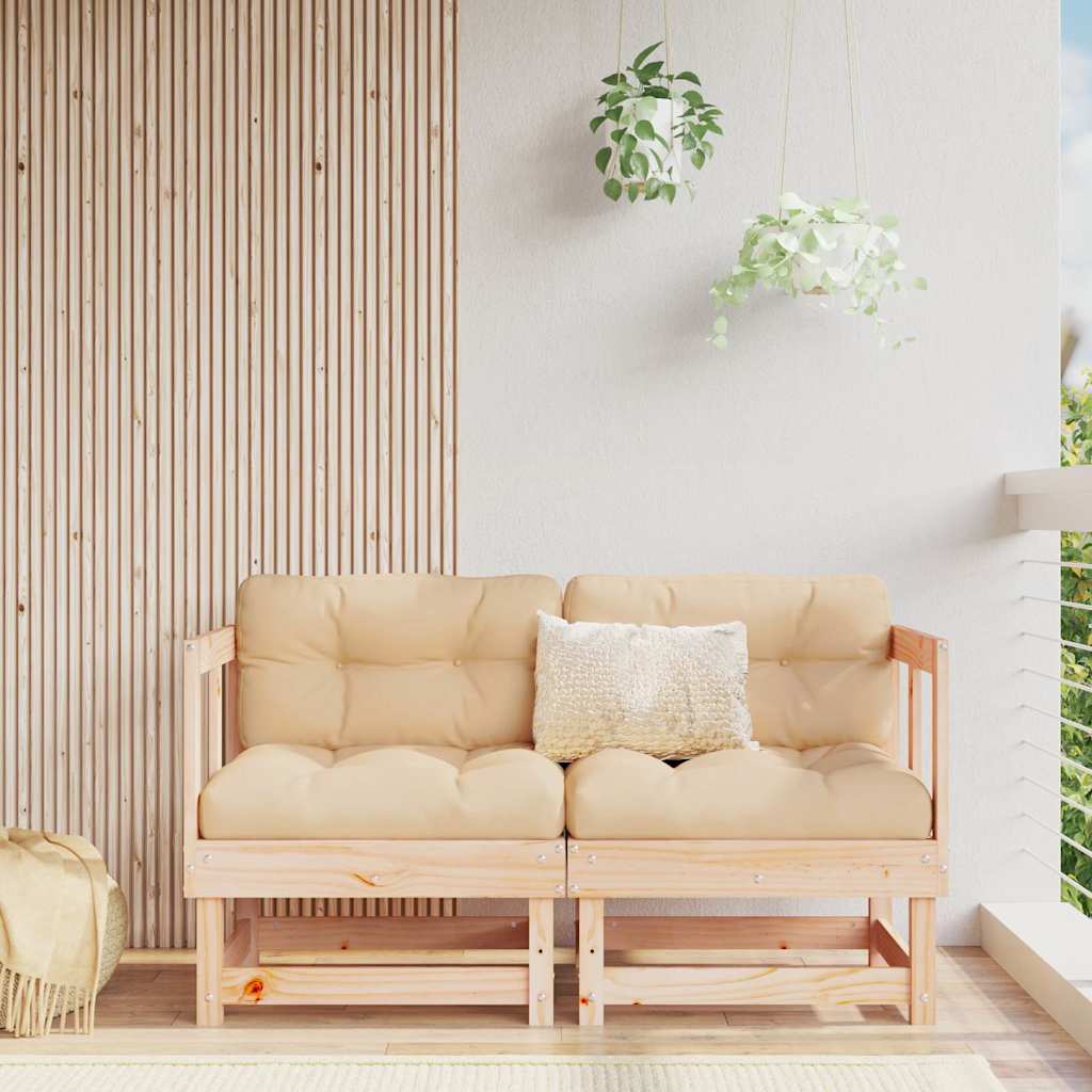 Καναπέδες Κήπου Γωνιακοί 2 τεμ. από Μασίφ Ξύλο Πεύκου - Pakobazaar