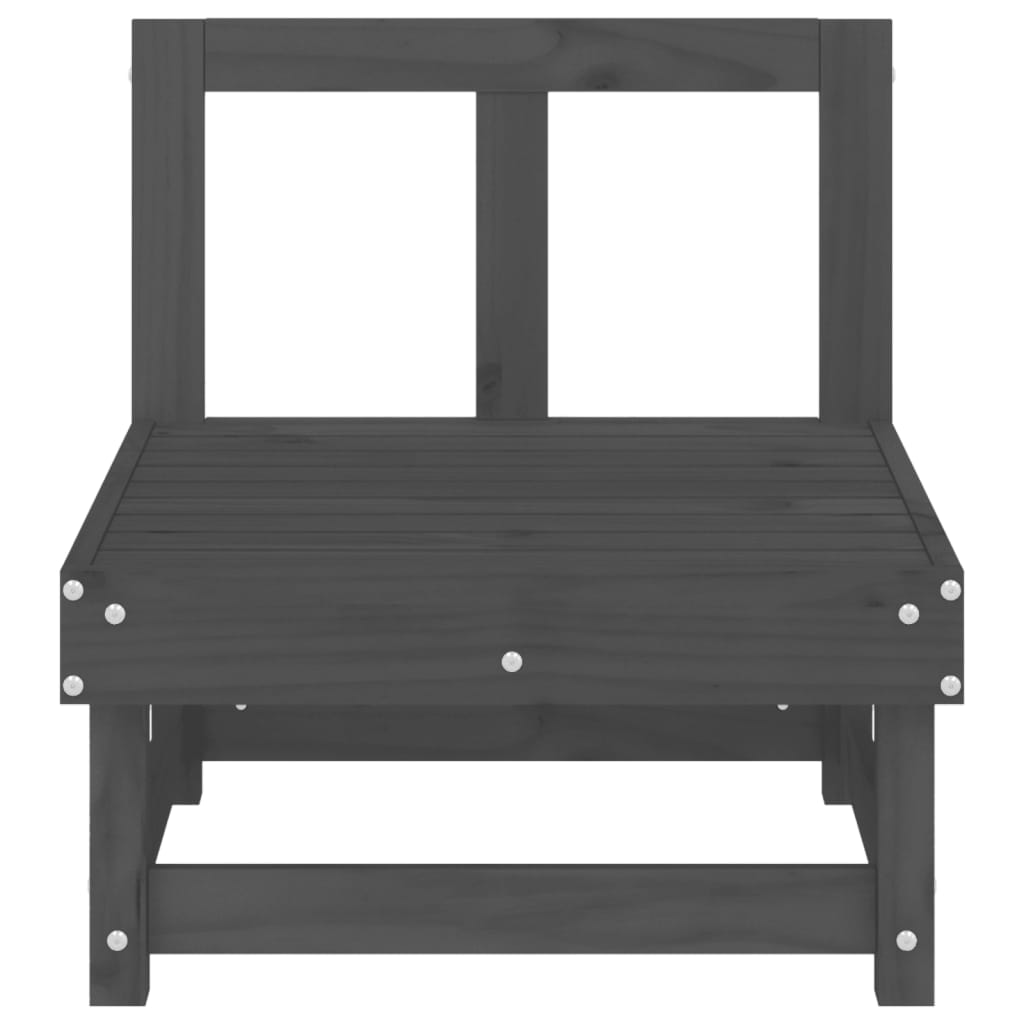 Καναπέδες Κήπου Μεσαίοι 2 τεμ. Γκρι από Μασίφ Ξύλο Πεύκου - Pakobazaar