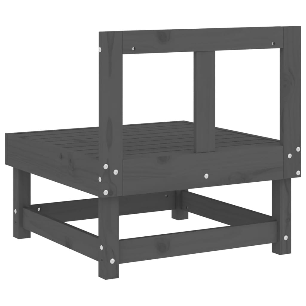 Καναπέδες Κήπου Μεσαίοι 2 τεμ. Γκρι από Μασίφ Ξύλο Πεύκου - Pakobazaar