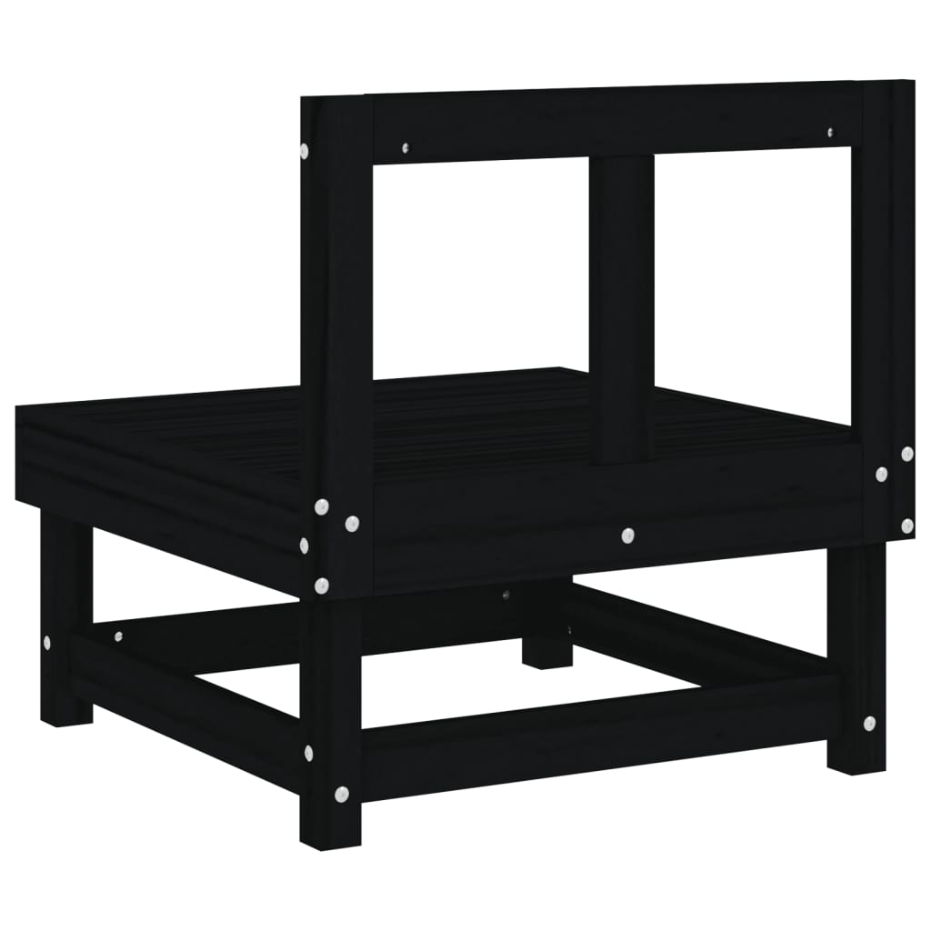 Καναπέδες Κήπου Μεσαίοι 2 τεμ. Μαύροι από Μασίφ Ξύλο Πεύκου - Pakobazaar