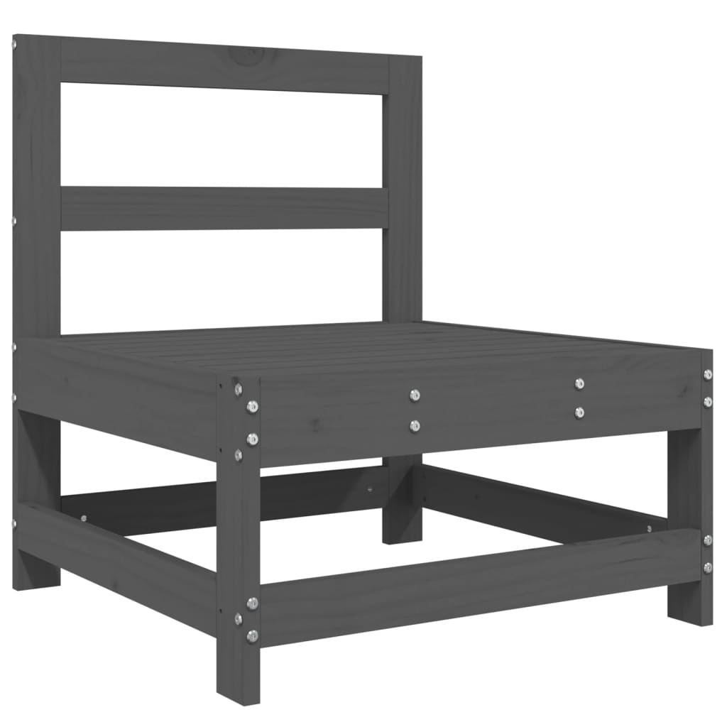 Καναπές Κήπου Μεσαίος Γκρι από Μασίφ Ξύλο Πεύκου - Pakobazaar