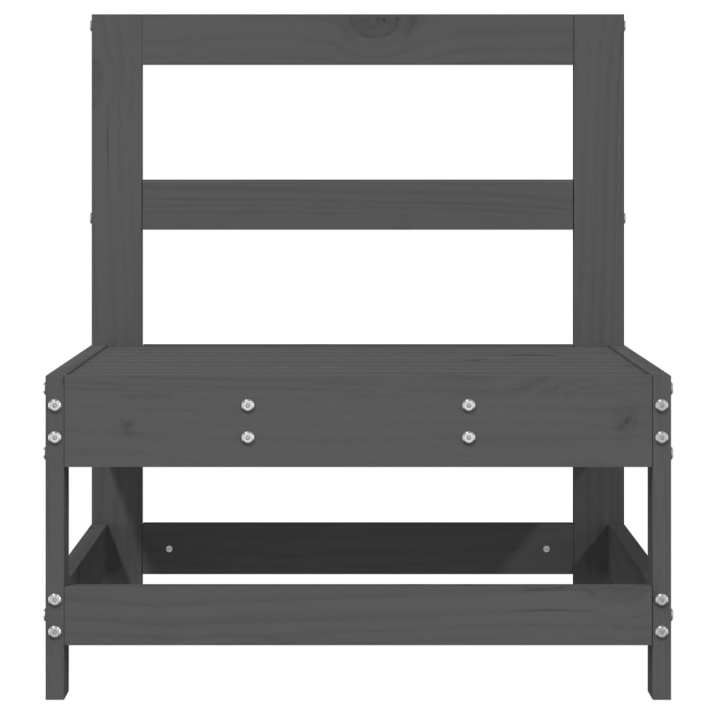 Καναπές Κήπου Μεσαίος Γκρι από Μασίφ Ξύλο Πεύκου - Pakobazaar