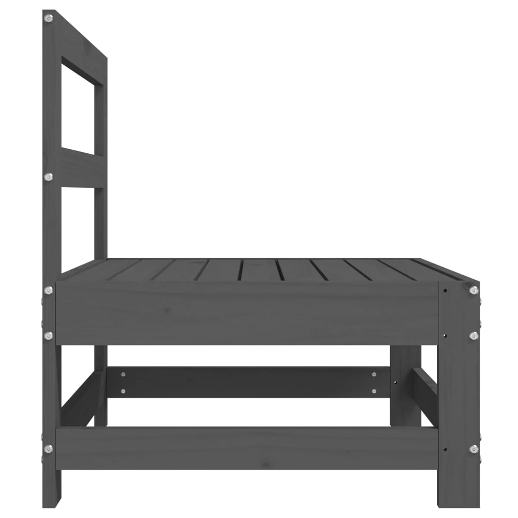 Καναπές Κήπου Μεσαίος Γκρι από Μασίφ Ξύλο Πεύκου - Pakobazaar