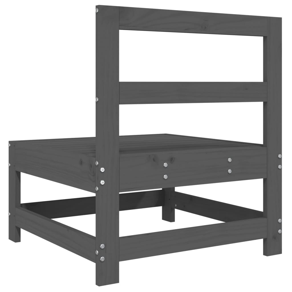 Καναπές Κήπου Μεσαίος Γκρι από Μασίφ Ξύλο Πεύκου - Pakobazaar