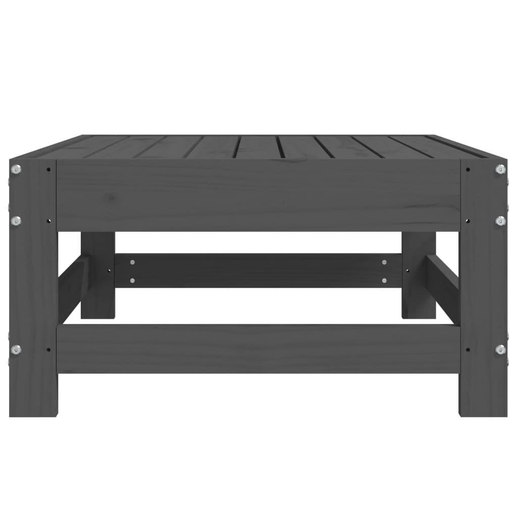 Υποπόδιο Κήπου Γκρι από Μασίφ Ξύλο Πεύκου - Pakobazaar