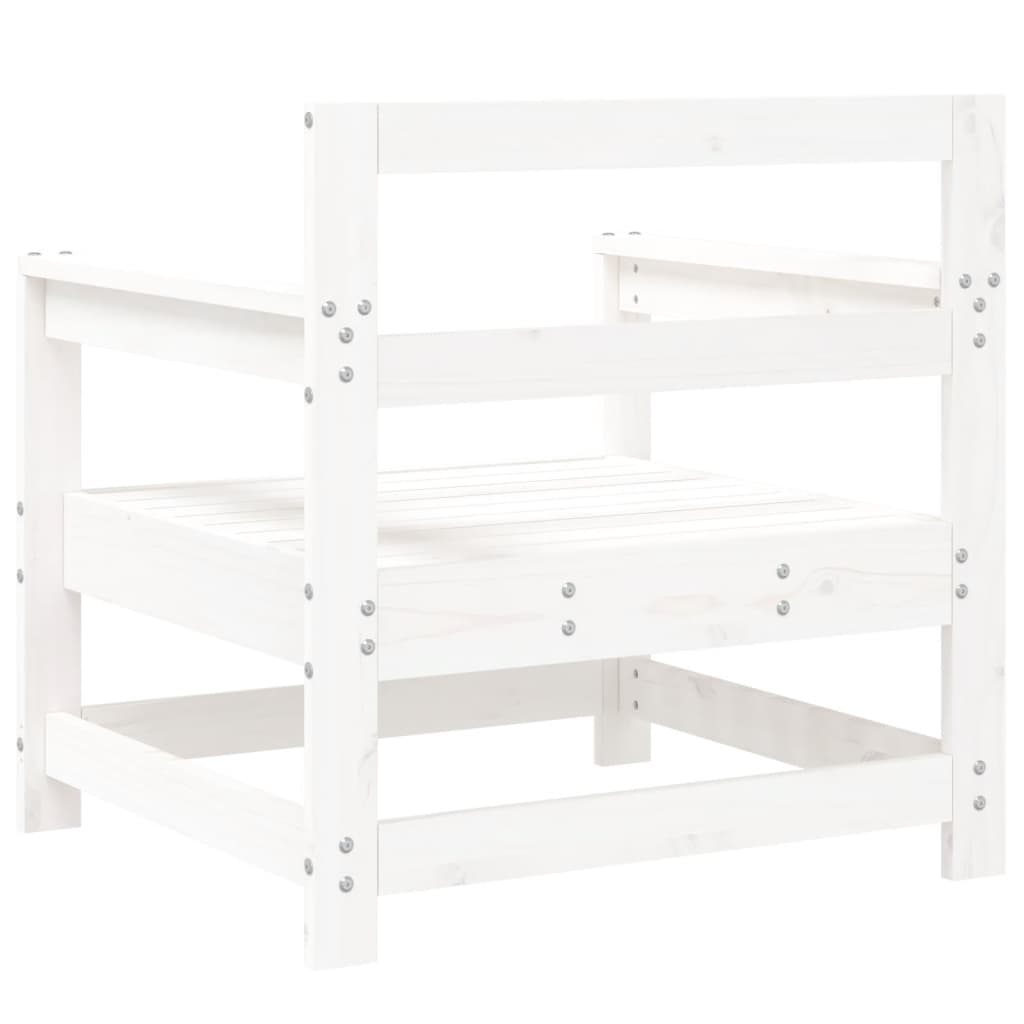 Καρέκλες Κήπου 2 τεμ. Λευκές από Μασίφ Ξύλο Πεύκου - Pakobazaar