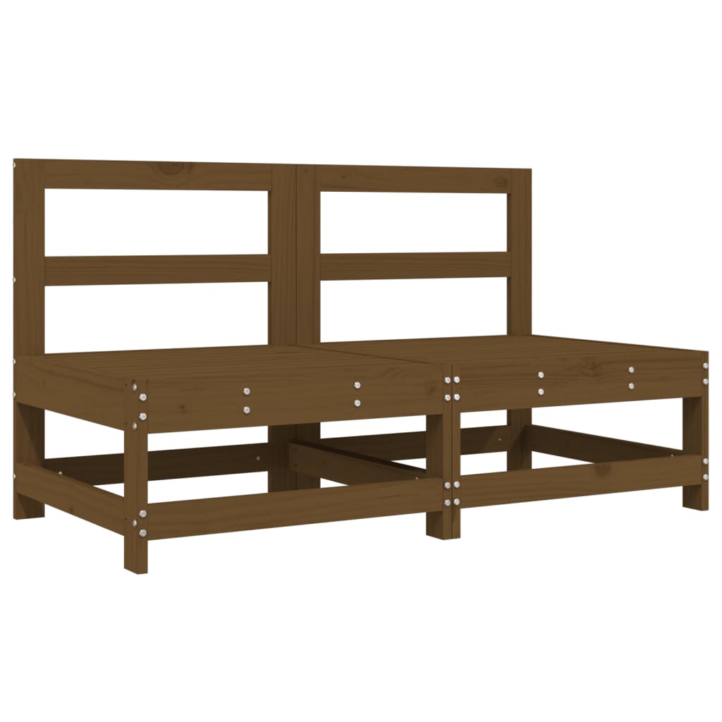 Καναπέδες Κήπου Μεσαίοι 2 τεμ. Καφέ Μελί από Μασίφ Ξύλο Πεύκου - Pakobazaar