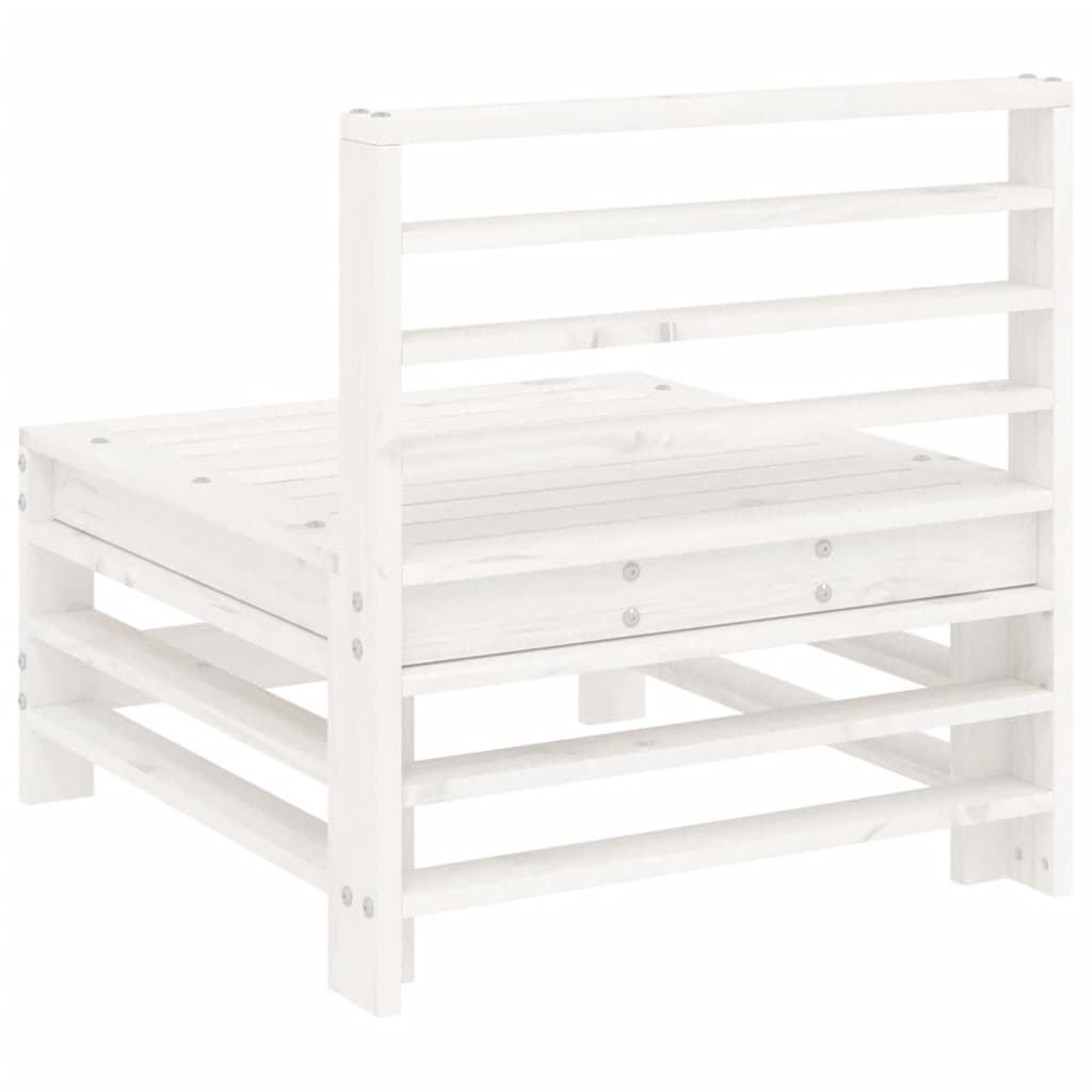 Καναπές Κήπου Μεσαίος Λευκός από Μασίφ Ξύλο Πεύκου - Pakobazaar