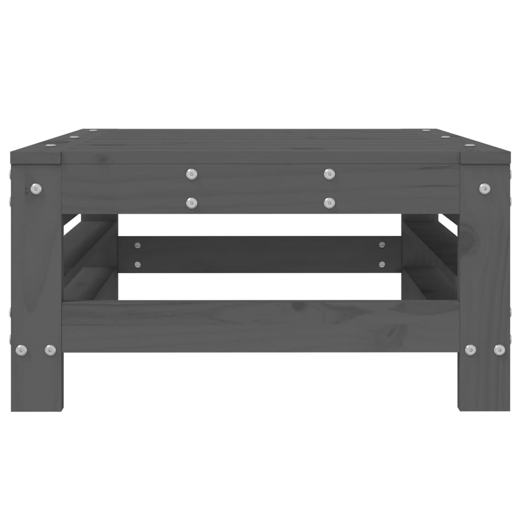 Υποπόδιο Κήπου Γκρι από Μασίφ Ξύλο Πεύκου - Pakobazaar