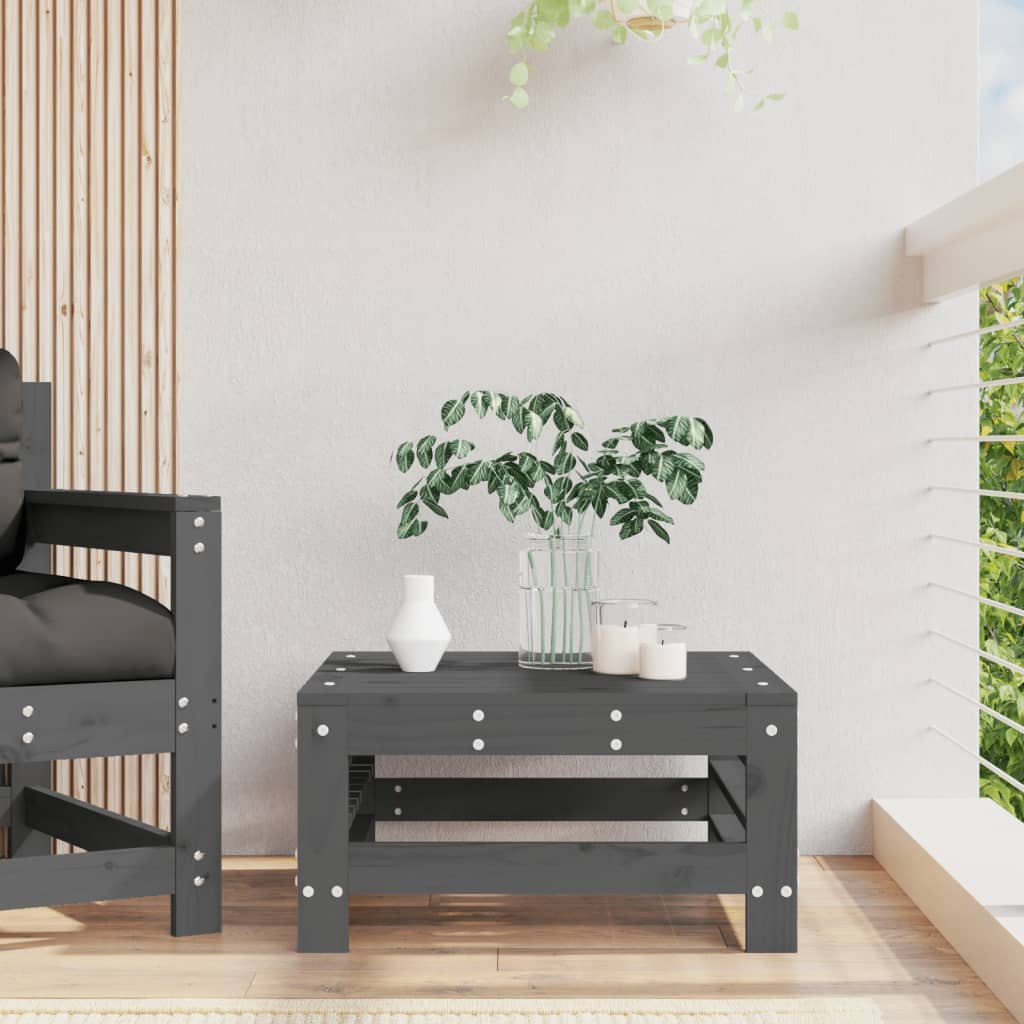 Υποπόδιο Κήπου Γκρι από Μασίφ Ξύλο Πεύκου - Pakobazaar