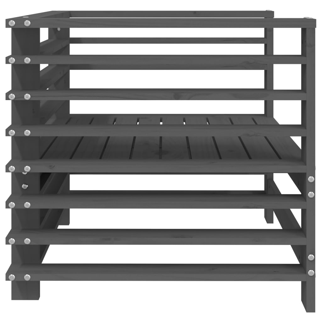 Καρέκλες Κήπου 2 τεμ. Γκρι από Μασίφ Ξύλο Πεύκου - Pakobazaar