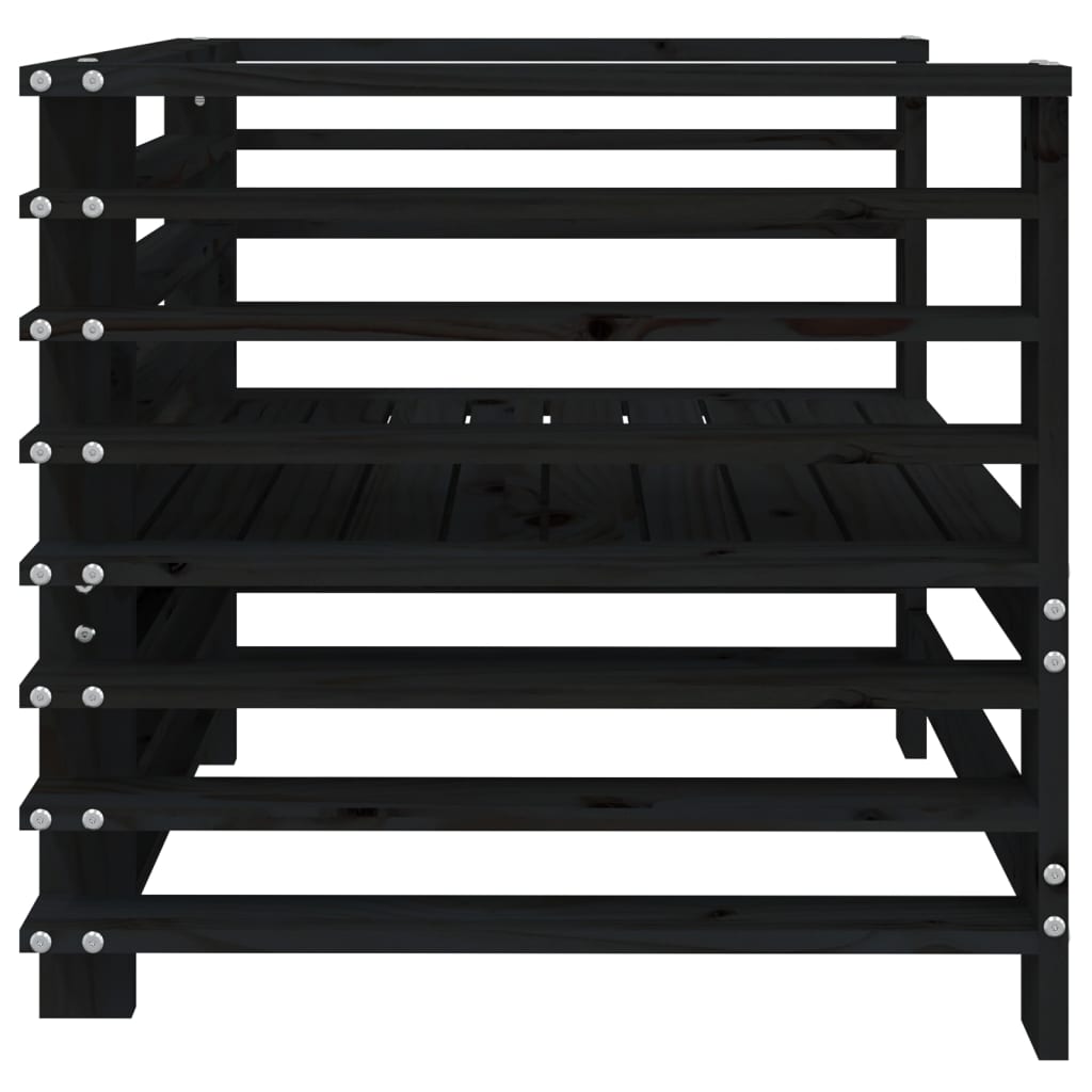 Καρέκλες Κήπου 2 τεμ. Μαύρες από Μασίφ Ξύλο Πεύκου - Pakobazaar