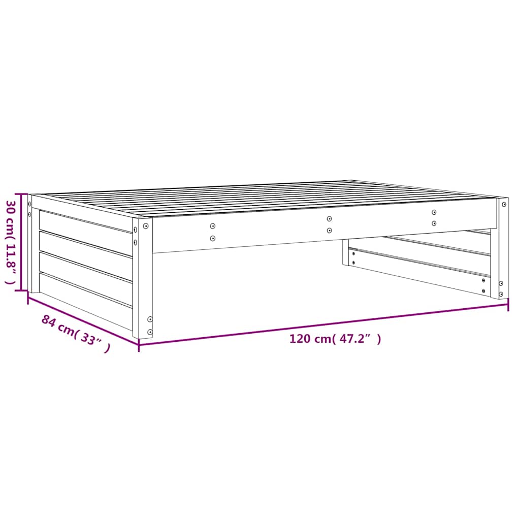 Υποπόδιο Κήπου Γκρι 120 x 80 εκ. από Μασίφ Ξύλο Πεύκου - Pakobazaar