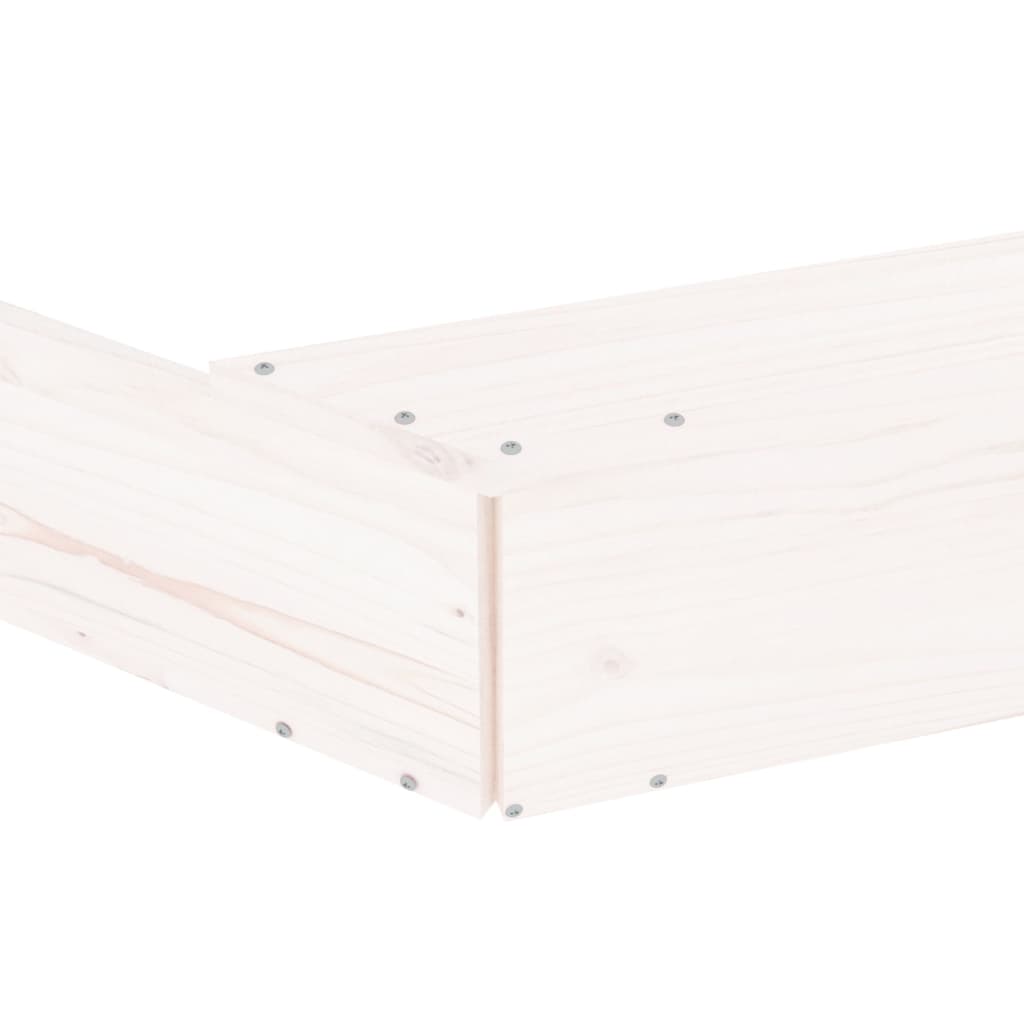 Αμμοδόχος με Καθίσματα Λευκή Οκτάγωνη από Μασίφ Ξύλο Πεύκου - Pakobazaar