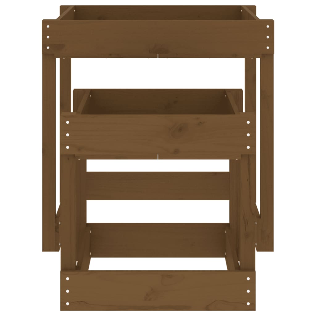 Τραπεζάκια για Παιχνίδια 2 τεμ. Καφέ Μελί από Μασίφ Ξύλο Πεύκου - Pakobazaar