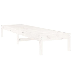 Ξαπλώστρες 2 τεμ. Λευκές 199,5x60x74 εκ. από Μασίφ Ξύλο Πεύκου - Pakobazaar