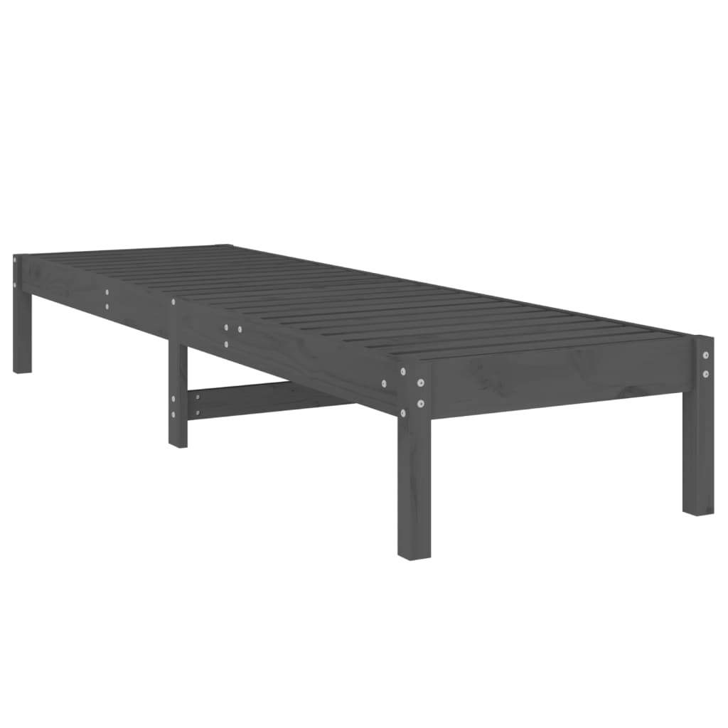 Ξαπλώστρες 2 τεμ. Γκρι 199,5 x 60 x 74 εκ. Μασίφ Ξύλο Πεύκου