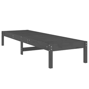 Ξαπλώστρες 2 τεμ. Γκρι 199,5 x 60 x 74 εκ. Μασίφ Ξύλο Πεύκου