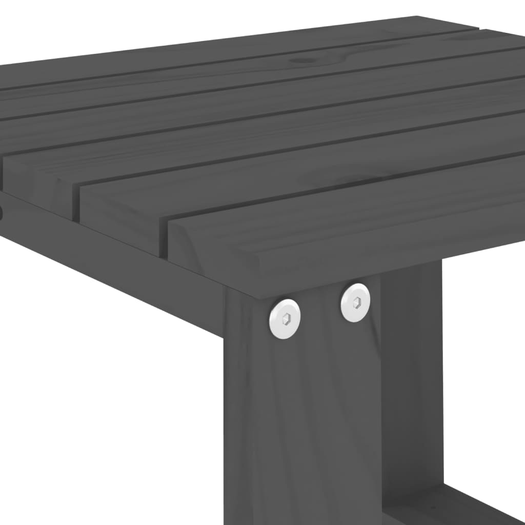 Βοηθητικό Τραπέζι Κήπου Γκρι 40x38x28,5 εκ. Μασίφ Ξύλο Πεύκου