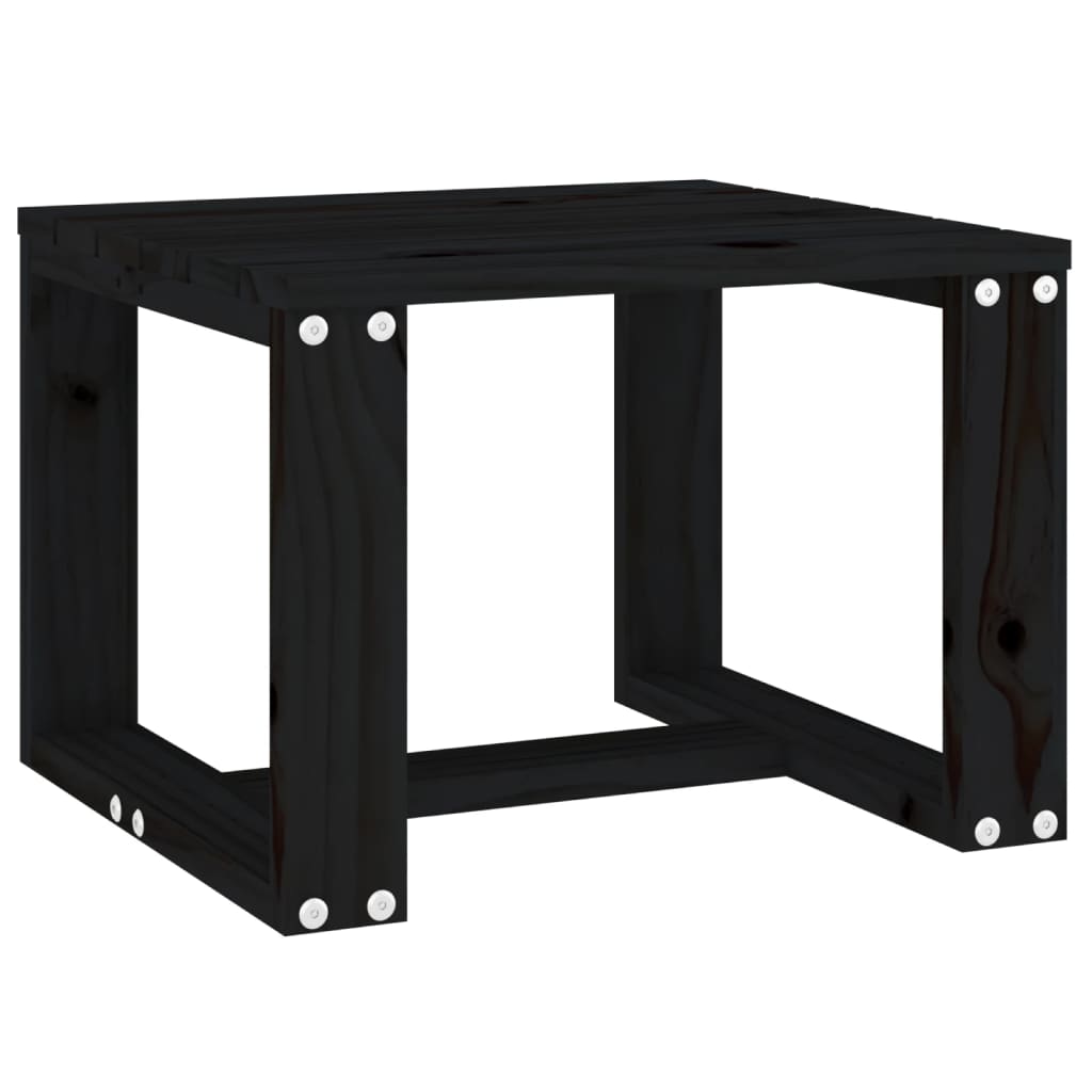 Βοηθητικό Τραπέζι Κήπου Μαύρο 40x38x28,5 εκ. Μασίφ Ξύλο Πεύκου