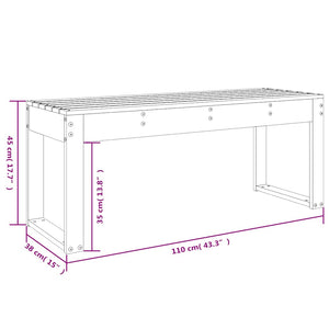 Παγκάκι Κήπου 110 x 38 x 45 εκ. από Μασίφ Ξύλο Πεύκου - Pakobazaar
