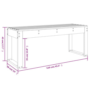 Παγκάκι Κήπου Γκρι 110 x 38 x 45 εκ. από Μασίφ Ξύλο Πεύκου - Pakobazaar
