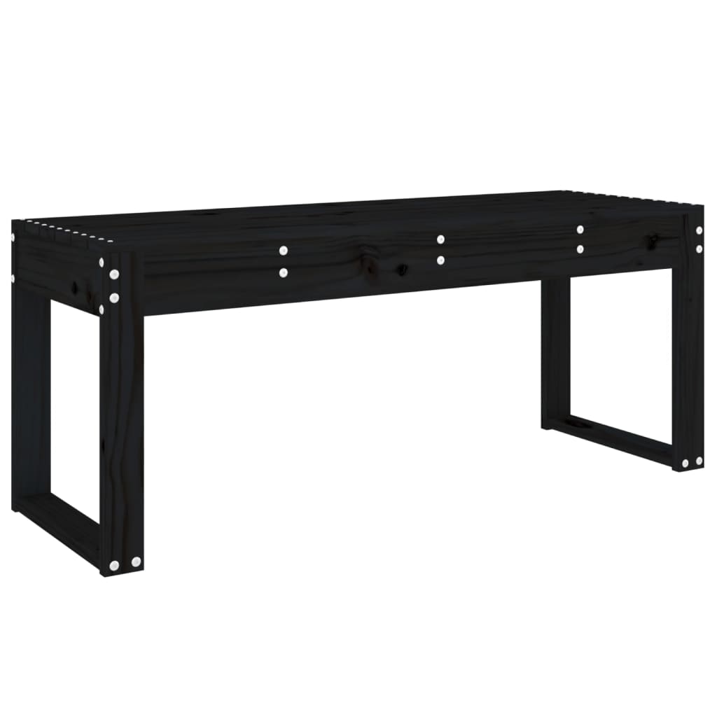 Παγκάκι Κήπου Μαύρο 110x38x45 εκ. από Μασίφ Ξύλο Πεύκου - Pakobazaar