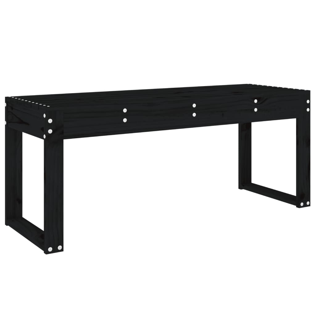 Παγκάκι Κήπου Μαύρο 110x38x45 εκ. από Μασίφ Ξύλο Πεύκου - Pakobazaar