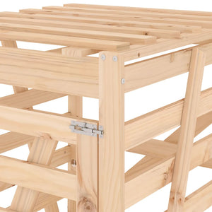 Αποθήκευση Τροχήλατου Κάδου 84x90x128,5εκ από Μασίφ Ξύλο Πεύκου
