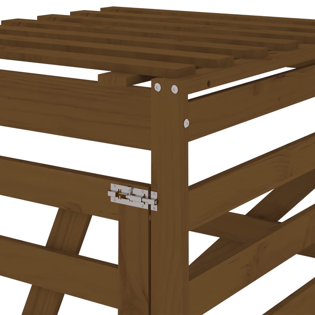 Προέκταση Αποθήκευσης Τροχήλατου Κάδου Μελί Μασίφ Ξύλο Πεύκου