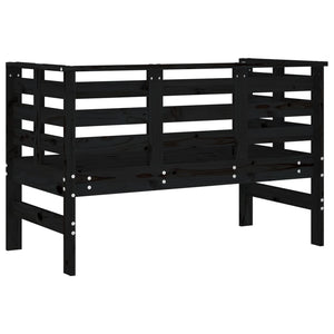 Παγκάκι Κήπου Μαύρο 111,5 x 53 x 71 εκ. από Μασίφ Ξύλο Πεύκου - Pakobazaar
