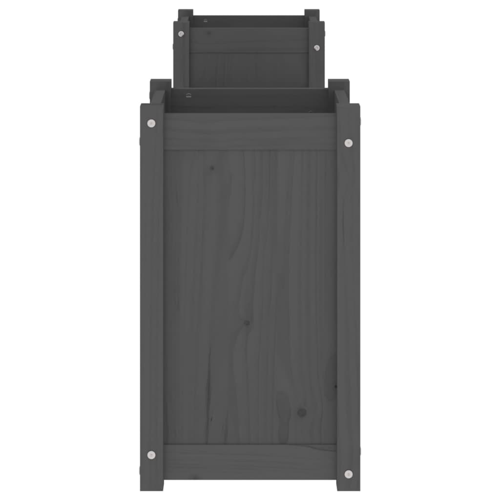 Ζαρντινιέρα Παγκάκι Γκρι 180x36x63 εκ. από Μασίφ Ξύλο Πεύκου - Pakobazaar