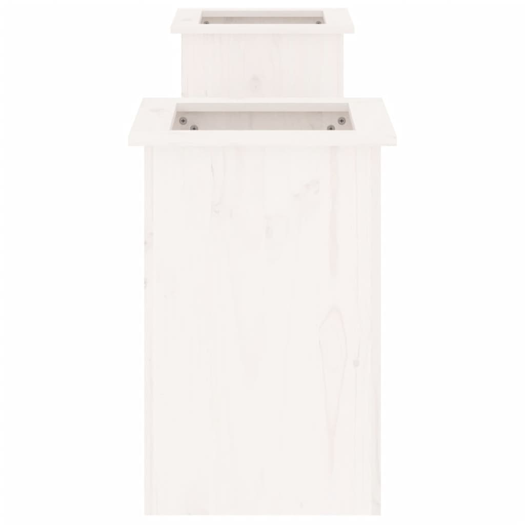 Ζαρντινιέρα Παγκάκι Λευκό 184,5x39,5x56,5 εκ. Μασίφ Ξύλο Πεύκου - Pakobazaar