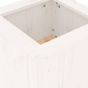 Ζαρντινιέρα Παγκάκι Λευκό 184,5x39,5x56,5 εκ. Μασίφ Ξύλο Πεύκου - Pakobazaar