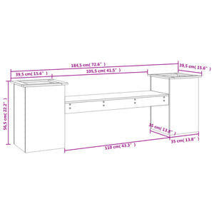 Ζαρντινιέρα Παγκάκι 184,5x39,5x56,5 εκ. από Μασίφ Ξύλο Douglas