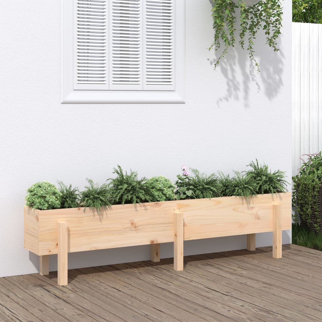 Ζαρντινιέρα Υπερυψωμένη 160 x 30 x 38 εκ. από Μασίφ Ξύλο Πεύκου - Pakobazaar