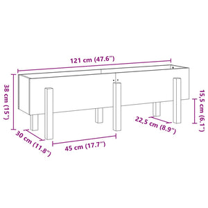 Ζαρντινιέρα Υπερυψωμένη 121 x 30 x 38 εκ. από Μασίφ Ξύλο Πεύκου