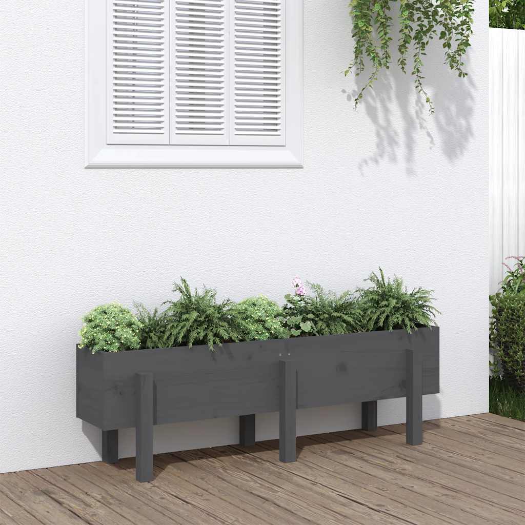 Ζαρντινιέρα Υπερυψωμένη 121 x 30 x 38 εκ. από Μασίφ Ξύλο Πεύκου