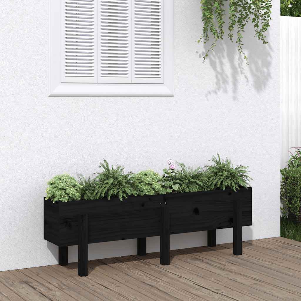 Ζαρντινιέρα Υπερυψωμένη 121 x 30 x 38 εκ. από Μασίφ Ξύλο Πεύκου