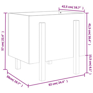Ζαρντινιέρα Λευκή 62x50x57 εκ. από Μασίφ Ξύλο Πεύκου