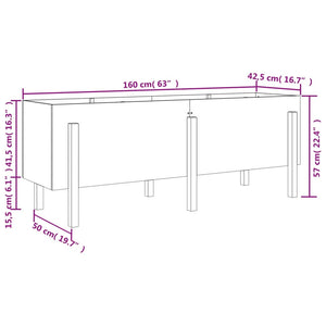Ζαρντινιέρα Υπερυψωμένη 160 x 50 x 57 εκ. από Μασίφ Ξύλο Πεύκου - Pakobazaar