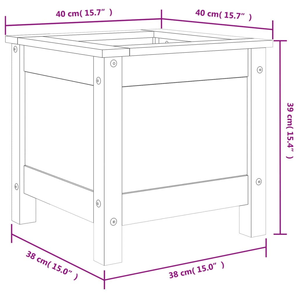 Ζαρντινιέρα Κήπου 40 x 40 x 39 εκ. από Μασίφ Ξύλο Πεύκου