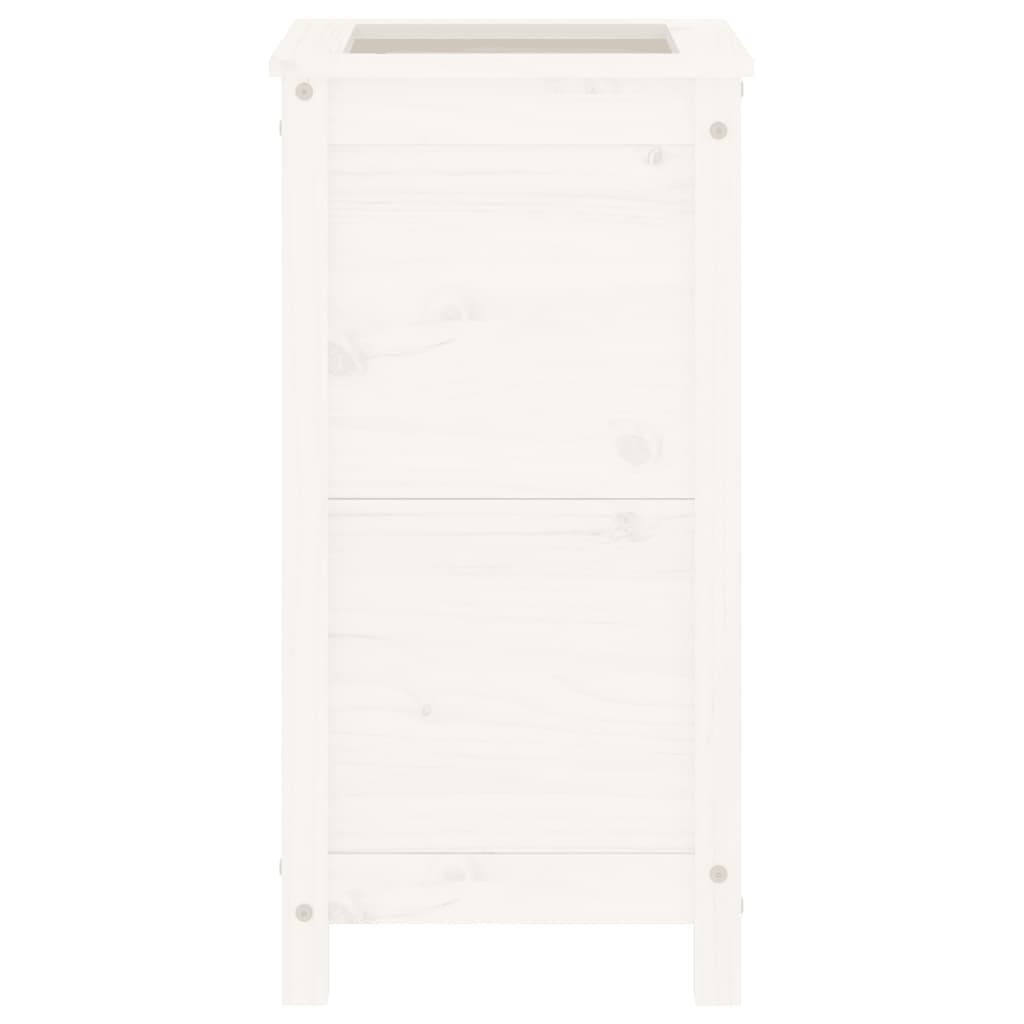 Ζαρντινιέρα Λευκή 40 x 40 x 78 εκ. από Μασίφ Ξύλο Πεύκου