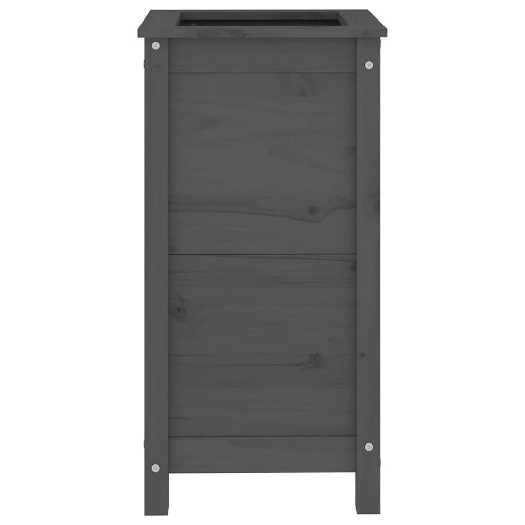 Ζαρντινιέρα Γκρι 40 x 40 x 78 εκ. από Μασίφ Ξύλο Πεύκου