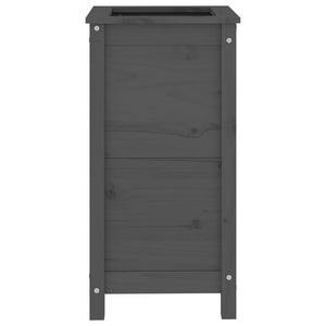 Ζαρντινιέρα Γκρι 40 x 40 x 78 εκ. από Μασίφ Ξύλο Πεύκου