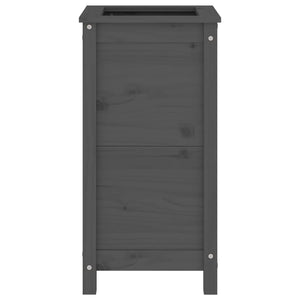 Ζαρντινιέρα Γκρι 40 x 40 x 78 εκ. από Μασίφ Ξύλο Πεύκου