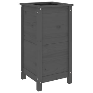 Ζαρντινιέρα Γκρι 40 x 40 x 78 εκ. από Μασίφ Ξύλο Πεύκου