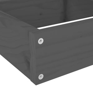Ζαρντινιέρα 4 Επιπέδων Γκρι 106x104,5x36 εκ. Μασίφ Ξύλο Πεύκου