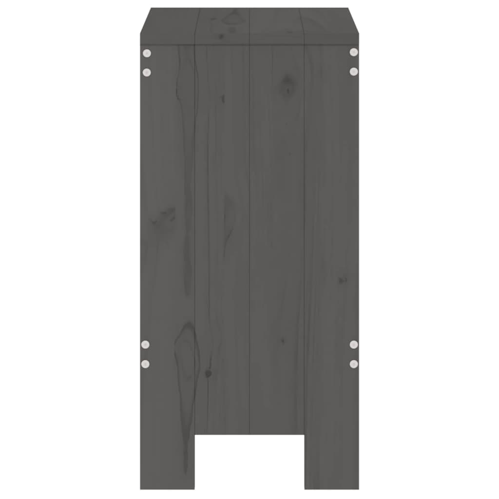 Σκαμπό Μπαρ 2 Τεμ. Γκρι 40 x 36 x 75 εκ. από Μασίφ Ξύλο Πεύκου - Pakobazaar